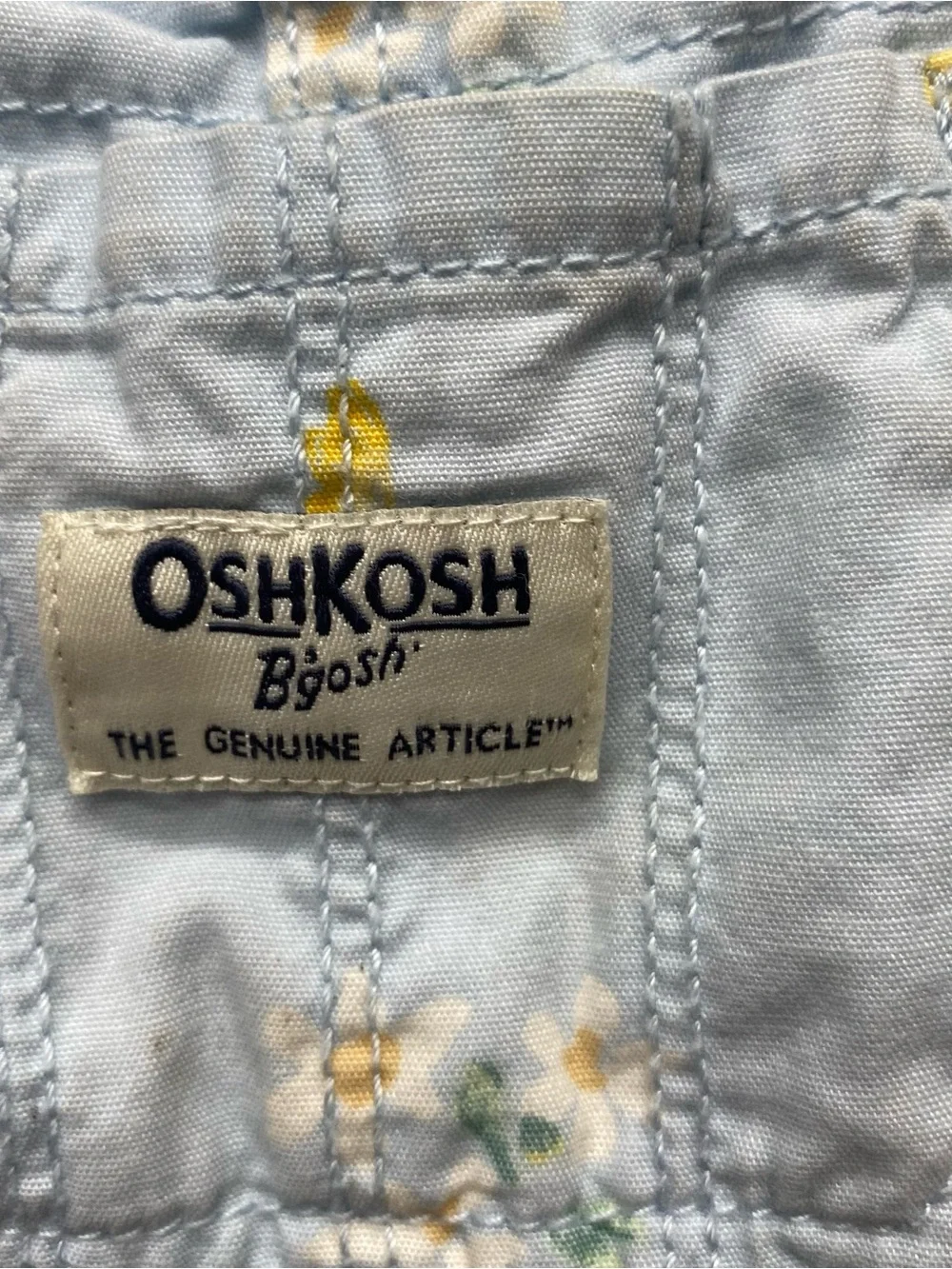 Oshkosh floral overalls girls size 18 months daisy blue shorts vestbak summer